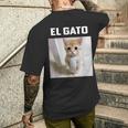 エルガト ミーム 猫 メンズTシャツ バックプリント 彼への贈り物