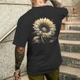 エレガントなビンテージひまわり植物芸術 メンズTシャツ バックプリント 彼への贈り物