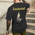 オカメインコ、オカメインコの飼い主のための面白いアイデア。 メンズTシャツ バックプリント 彼への贈り物