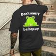 カエルのモチーフ面白いカエルのことわざは私にキスします Frog Motif Frogs Worry Hoppy メンズTシャツ バックプリント 彼への贈り物