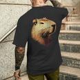 カピバラ Be Capy カピバラ げっ歯類 おもしろカピバラ Capybara メンズTシャツ バックプリント 彼への贈り物