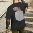カピバラ フェイク ポケット カピバラ げっ歯類 げっ歯類 アニマル ノベルティ メンズTシャツ バックプリント 彼への贈り物