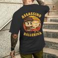 カプチーノ アサシーノ バレリーナ 面白い イタリアン ブレイン ミーム メンズTシャツ バックプリント 彼への贈り物