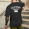 カリフォルニアリパブリックベアサーフビーチビンテージ国立公園 メンズTシャツ バックプリント 彼への贈り物