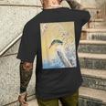 カワセミ 鳥 動物 ヴィンテージ 和 浮世絵 自然 江戸 メンズTシャツ バックプリント 彼への贈り物