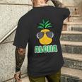 キュートなアロハパイナップルサングラス ハワイアンティキ メンズTシャツ バックプリント 彼への贈り物