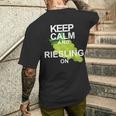 キープ・カームとリースリング・オン・ワイン メンズTシャツ バックプリント 彼への贈り物