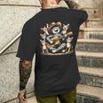 ギターを弾く猫 面白いロックミュージックギター猫 メンズTシャツ バックプリント 彼への贈り物