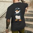クールなペンギン漫画面白い動物サングラス付き メンズTシャツ バックプリント 彼への贈り物