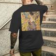 グスタフ・クリムト作「Lady With Fan」 メンズTシャツ バックプリント 彼への贈り物