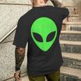 グリーンエイリアンヘッドアパレル 90年代スタイル ファニー エイリアン メンズTシャツ バックプリント 彼への贈り物