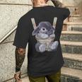 グレー 兎 うさぎ 抱っこ 抱っこ紐 メンズTシャツ バックプリント 彼への贈り物
