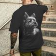 ケアンテリア 犬モチーフ ペットアート ケアンテリア メンズTシャツ バックプリント 彼への贈り物