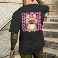 コケットボウ ペキニーズガール 犬 ママ 母の日 ピンク メンズTシャツ バックプリント 彼への贈り物