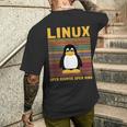 メンズ コンピューター オタク Linux ルートペンギン タックス 言葉 ギフト メンズTシャツ バックプリント 彼への贈り物