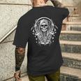 ゴシック 耽美 スケルトン グランジ オカルト Y2k ゴス ハロウィーン メンズTシャツ バックプリント 彼への贈り物