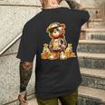 ゴールデンテディベア ボスマネーバッグ ゴールデンコイン&チェーン メンズTシャツ バックプリント 彼への贈り物