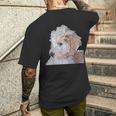 ゴールデンドゥードル 犬 ペット 動物 グラフィック かっこいい おもしろい かわいい メンズTシャツ バックプリント 彼への贈り物