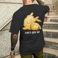 ゴールデンレトリバー ゴールデン 犬 Can't Get Up かわいい やる気スイッチ故障中 水彩 おもしろ 犬好き メンズTシャツ バックプリント 彼への贈り物
