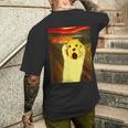 ゴールデンレトリバー 面白いtシャツ 犬 ムンクの叫び かわいい メンズ 子供 おもしろ 服 グッズ ネタ メンズTシャツ バックプリント 彼への贈り物