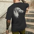 サルーキ 犬 モチーフ ペットアート サルーキ メンズTシャツ バックプリント 彼への贈り物