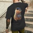 サングラスをかけたカピバラ Be Capy カピバラ げっ歯類 Capybara メンズTシャツ バックプリント 彼への贈り物