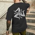 シチリア イタリア 旗 トリスケリオン シチリア パレルモ 地中海 メンズTシャツ バックプリント 彼への贈り物