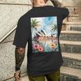 シドニーオペラハウスと南国の自然 メンズTシャツ バックプリント 彼への贈り物