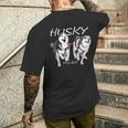 シベリアンハスキーパワーすごいかわいいハスキー メンズTシャツ バックプリント 彼への贈り物