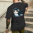 シャチの猫 コスチューム メンズTシャツ バックプリント 彼への贈り物
