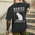 シュレディンガーの猫 指名手配の猫 死んで生きている 物理学 物理学者 メンズTシャツ バックプリント 彼への贈り物