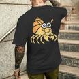 シンプルでかわいいミニマリストの甲殻類のリトル・ハーミット・バーナード メンズTシャツ バックプリント 彼への贈り物