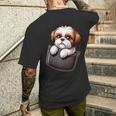 シーズーインポケット シーズー犬好き メンズTシャツ バックプリント 彼への贈り物
