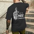 ジャズ・サックス レッツ・ジャズ・シング・アップlet's Jazz Thing Up メンズTシャツ バックプリント 彼への贈り物