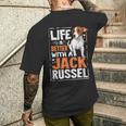 ジャック・ラッセル・テリア 犬所有者へのギフト メンズTシャツ バックプリント 彼への贈り物