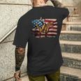 ジョージ・ワシントン ライディング A ダイナソー 面白い 4Th Of July デザイン メンズTシャツ バックプリント 彼への贈り物