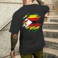 ジンバブエの旗ジンバブエ メンズTシャツ バックプリント 彼への贈り物
