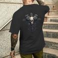 スカル ゴシック バラ 十字架 バラ つる 美的 ゴス メンズTシャツ バックプリント 彼への贈り物