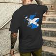 スコットランドの地図と旗の胸のロゴ スコットランドのお土産 メンズTシャツ バックプリント 彼への贈り物