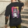 ストリートスタイル 猫 グラフィティ アート ストリートアート メンズTシャツ バックプリント 彼への贈り物