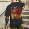 セクシーガールグラフィックtシャツ 「セクシーピンナップガール&ドイツ国旗」 メンズTシャツ バックプリント 彼への贈り物