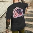 タランチュラ フローラル アートワーク アニマルアート 野生動物 タランチュラ 恋人 メンズTシャツ バックプリント 彼への贈り物