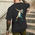 ダビングするミーアキャット 面白いモチーフ 踊るダブ スリケート メンズTシャツ バックプリント 彼への贈り物