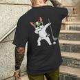 ダビングフレンチブルドッグゴルフフレンチドッグダブゴルファーギフト メンズTシャツ バックプリント 彼への贈り物