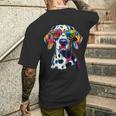 ダルメシアンとサングラスの犬 ダルメシアンが大好きです メンズTシャツ バックプリント 彼への贈り物