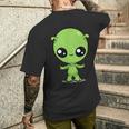 チビ カワイイ エイリアン Ufo 宇宙人 メンズTシャツ バックプリント 彼への贈り物