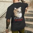 チワワ ロングヘア チワワ ロングヘア ママ ママ 犬好き メンズTシャツ バックプリント 彼への贈り物