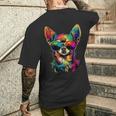 チワワとサングラスの犬 かわいいチワワが大好き メンズTシャツ バックプリント 彼への贈り物