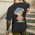 テディベア かわいい 熊 ぬいぐるみ ギフト 動物 アート イラスト メンズTシャツ バックプリント 彼への贈り物