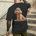トイプードル 水彩 犬 野球帽 メンズTシャツ バックプリント 彼への贈り物